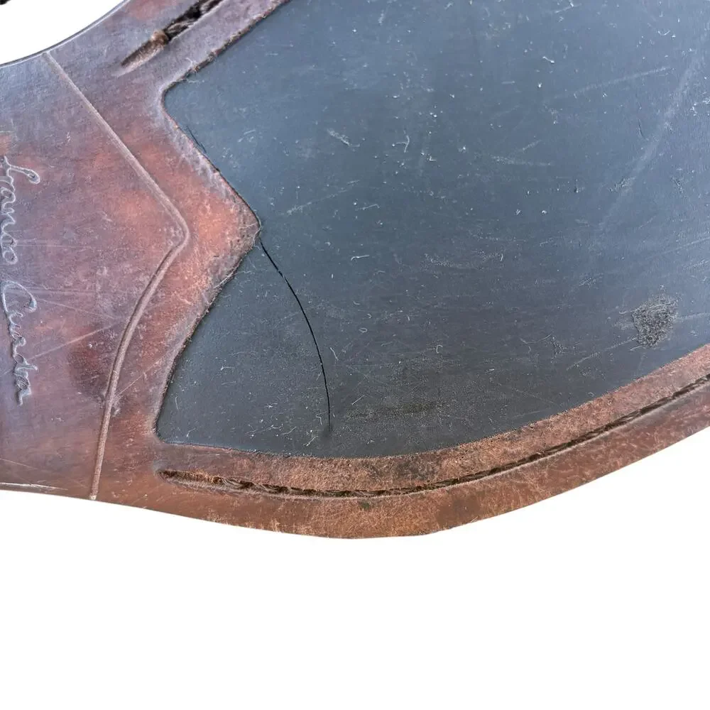 Franco Cuadra Brown Genuine Deerskin Pebbled Leather Zip-Up Ankle Boot Sz 28.5